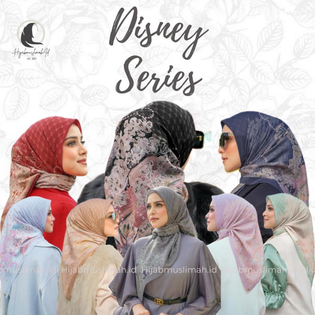 (PAKAI POUCH) Hijab segi empat Motif Disney Series Ala BS Voal Buttonscarves Laser Cut