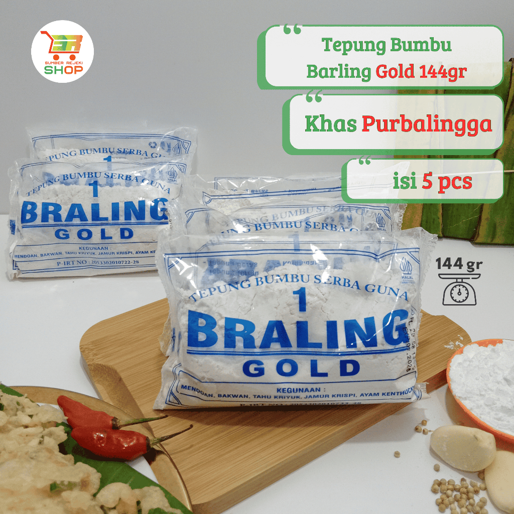

Tepung Bumbu Serbaguna 1 Braling Gold 144gr (1/2 pack isi 5 pcs)