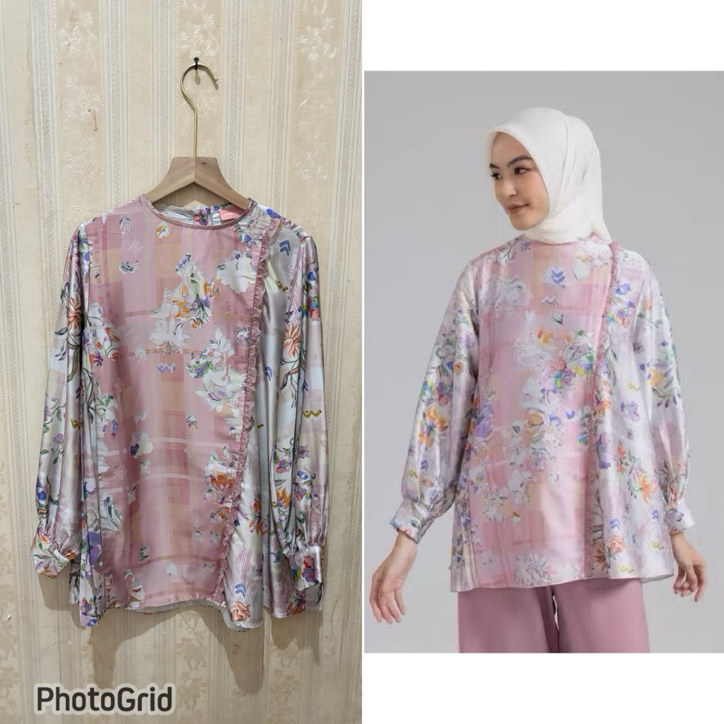 preloved Ria miranda kolara top pink size S (Split 400.000) LD 98-100cm preloved ria miranda