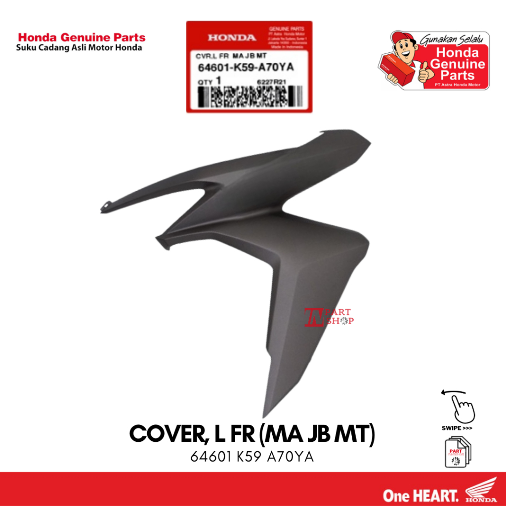 Cover Body Depan Kiri Coklat Doff (Cover L FR (MA JB MT)) - New Vario 125 K60R & 150 K59J / 64601-K5