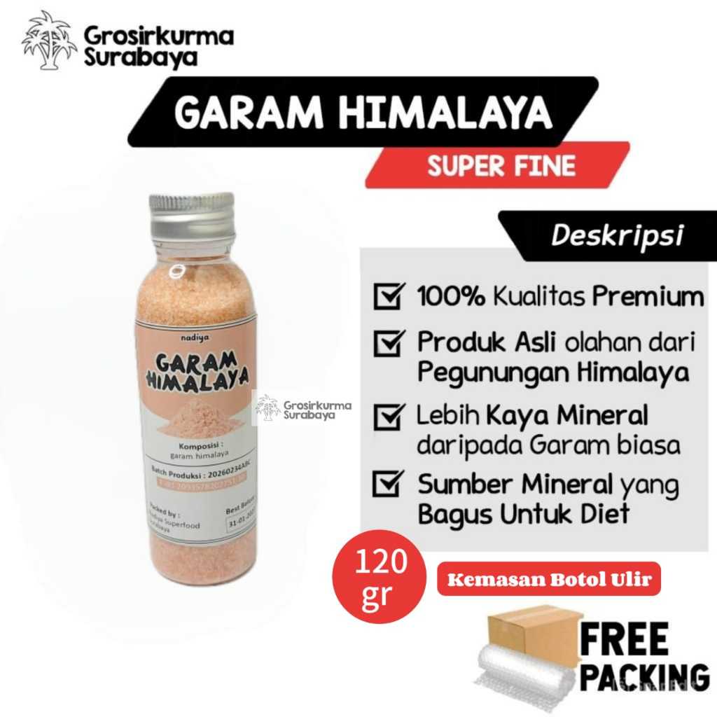 

GARAM HIMALAYA Kemasan Botol Ulir 120gram Organic Kaya Nutrisi Himalayan Salt Kualitas Premium