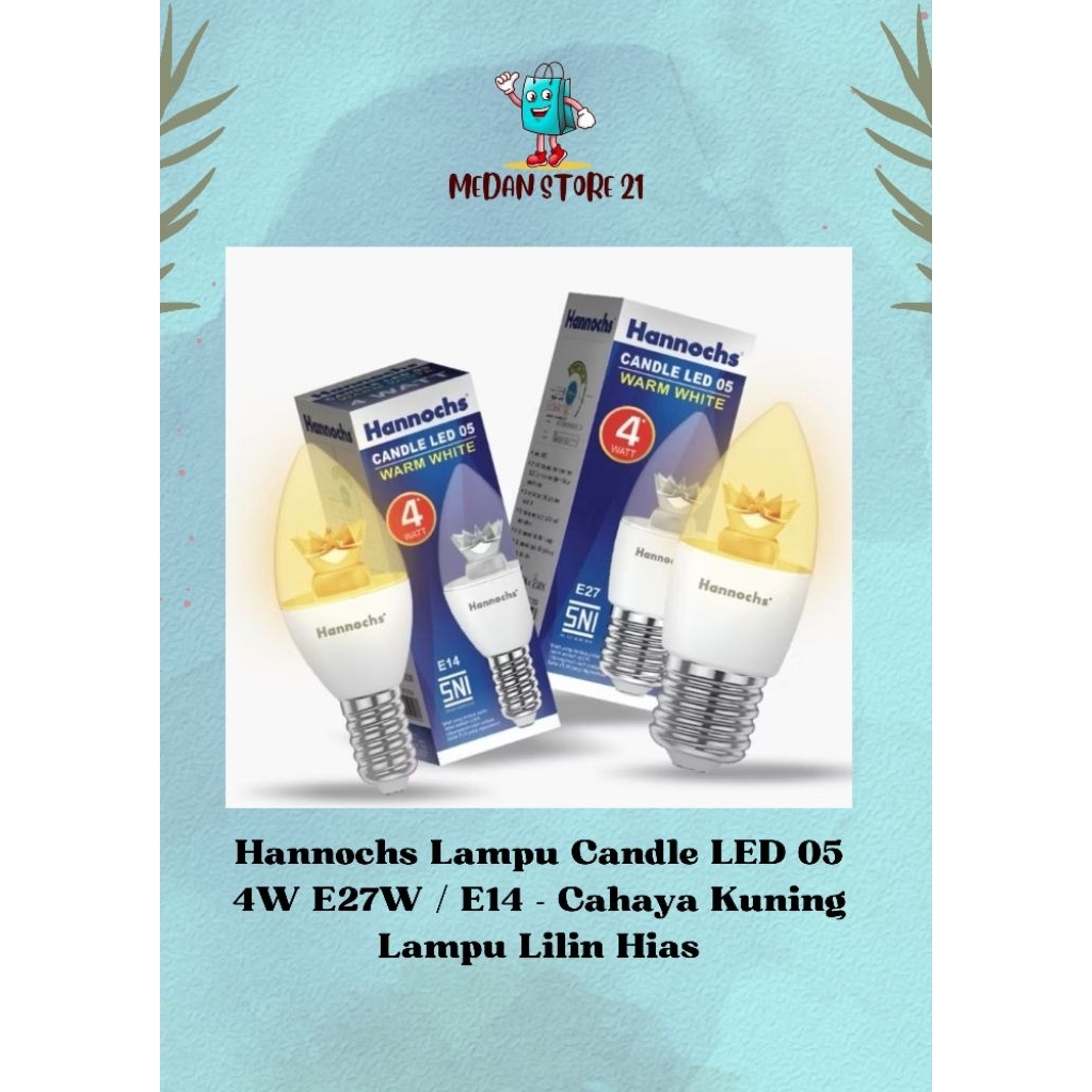 Hannochs Lampu Candle LED 05 4W E27W / E14 - Cahaya Kuning Lampu Lilin Hias