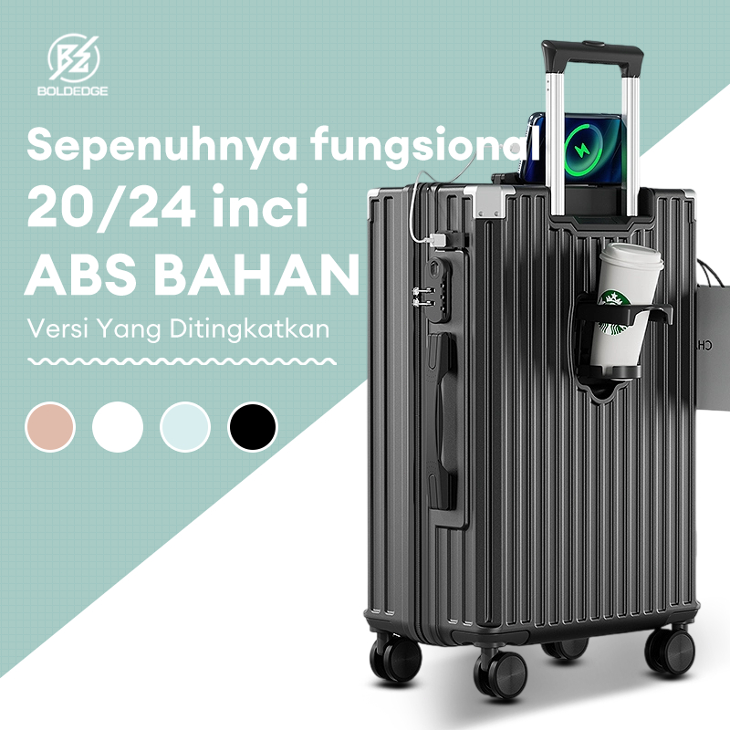BoldEdge Koper 20/24 Inch Tempat Gelas Port Pengisian USB Material ABS