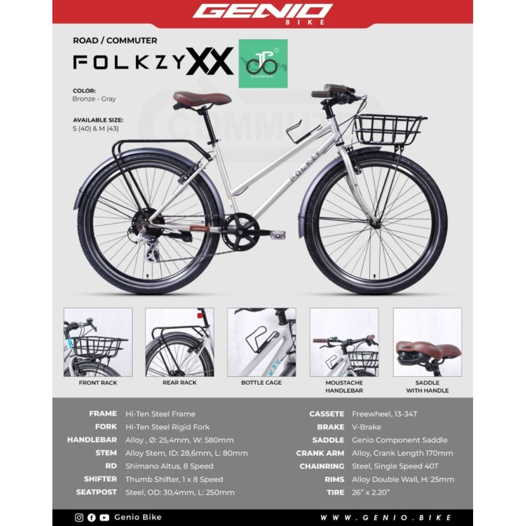 Sepeda Touring Gravel Genio FOLKZY XX Terbaru Road Commuter