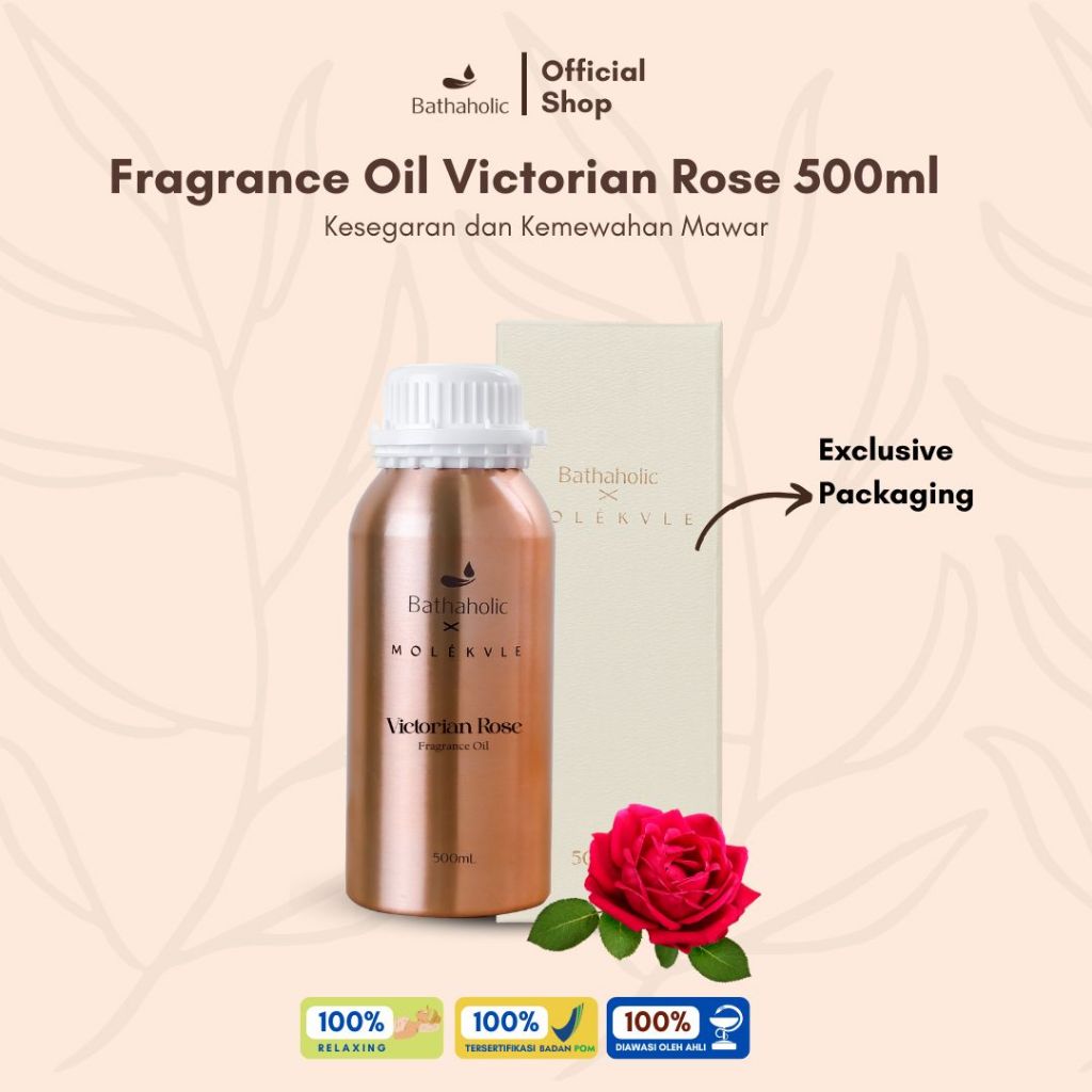 Bathaholic Victorian Rose Fragrance Oil X Molekvle 500 mL Aromatherapy Pengharum Ruangan Eksklusif