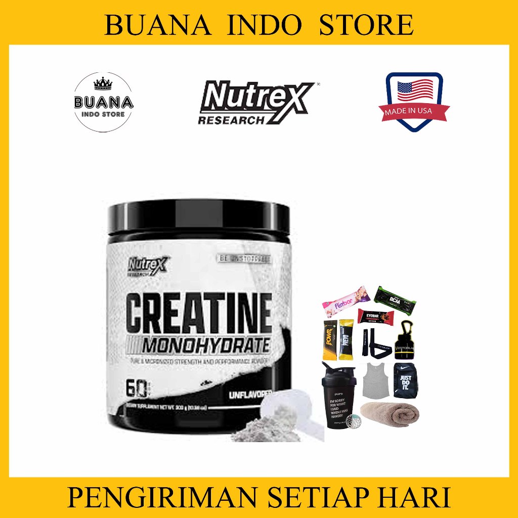 NUTREX Research Creatine Monohydrate 300gr 60serving - Suplemen kreatin GYM