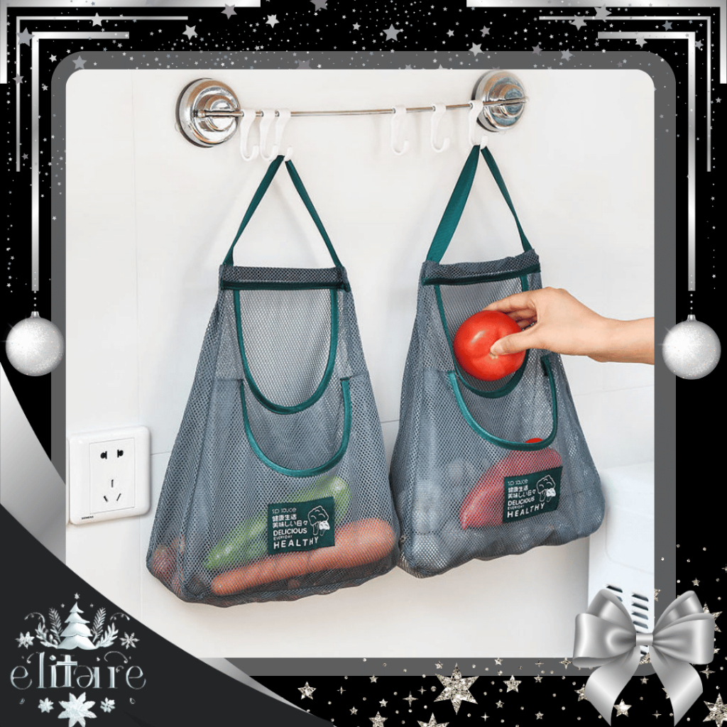 ELITAIRE Tas Jaring Gantung Penyimpanan Buah Bawang / Keranjang Buah Sayur Bawang Jaring