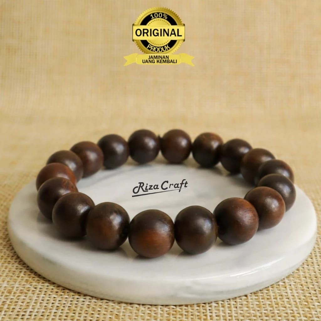 Gelang Kayu Gaharu Zebra Super King Grade Kalimantan 12 mm Wangi