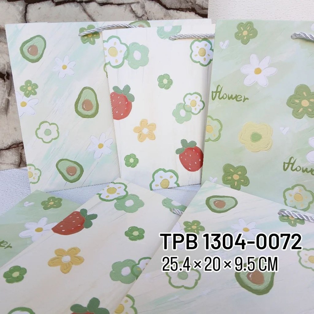 

TPB 1304-0072 - ISI 12 PAPERBAG POTRAIT UK 25.4X20X9.5 MTF FLOWER FRUIT GREEN MIX
