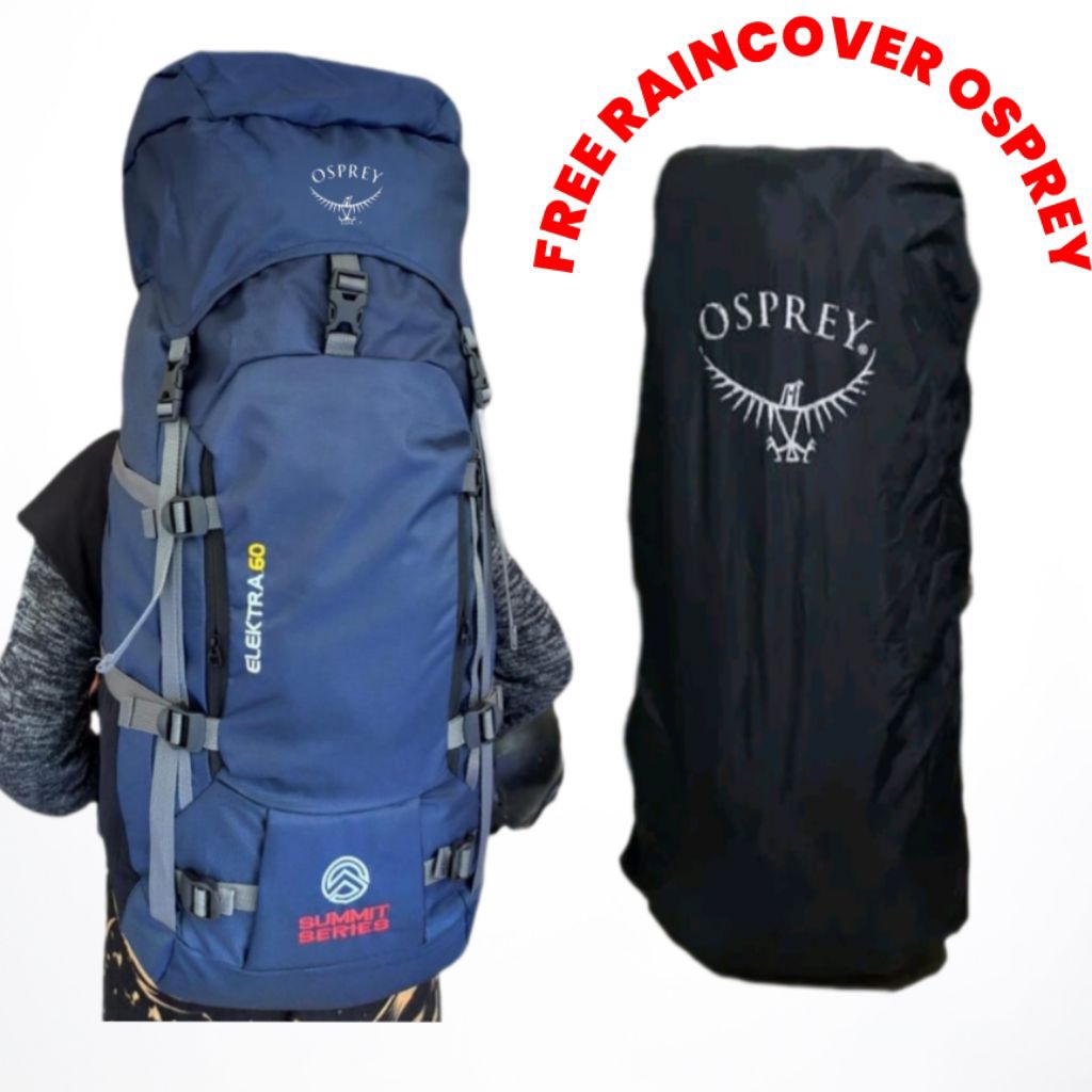 Tas Ransel Gunung Osprey 60L/Tas Hiking/Tas Carrier 60 Liter Free Raincover