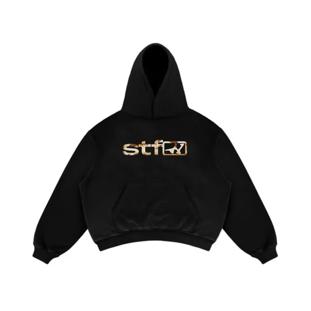 Satisfaction Hoodie Boxy 375GSM Rust Black_