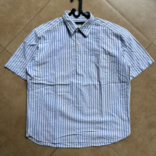 KEMEJA STRIPE UNIQLO WHITE BLUE SECOND