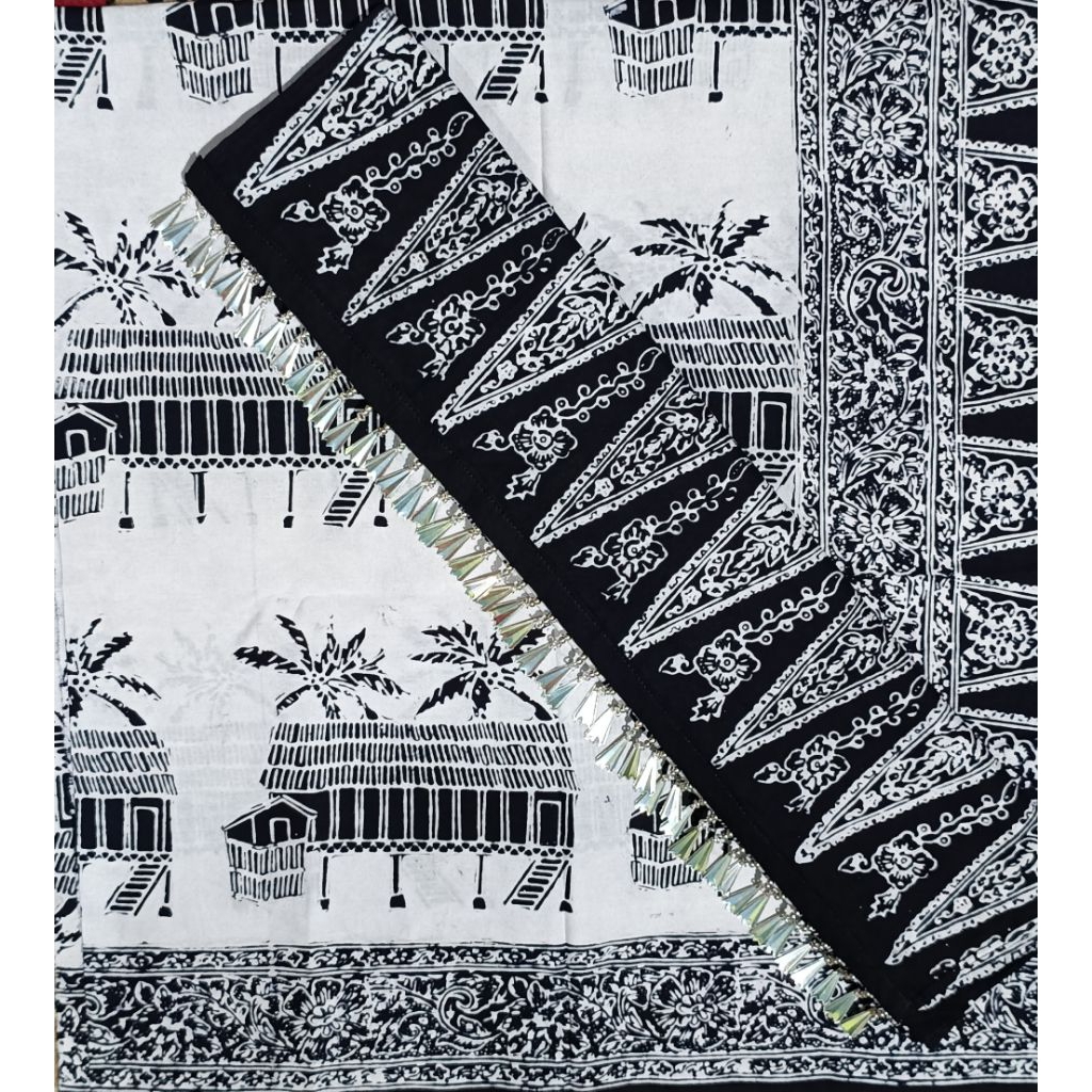 kain batik Jambi Tekuluk besar ronce ekor seluang silver