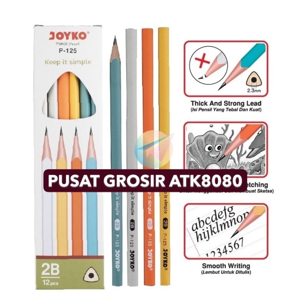 

[PG-ATK] Pensil Tulis Kayu JOYKO P-125 Warna Morandi Triangle Pencil Serbaguna Berkualitas.