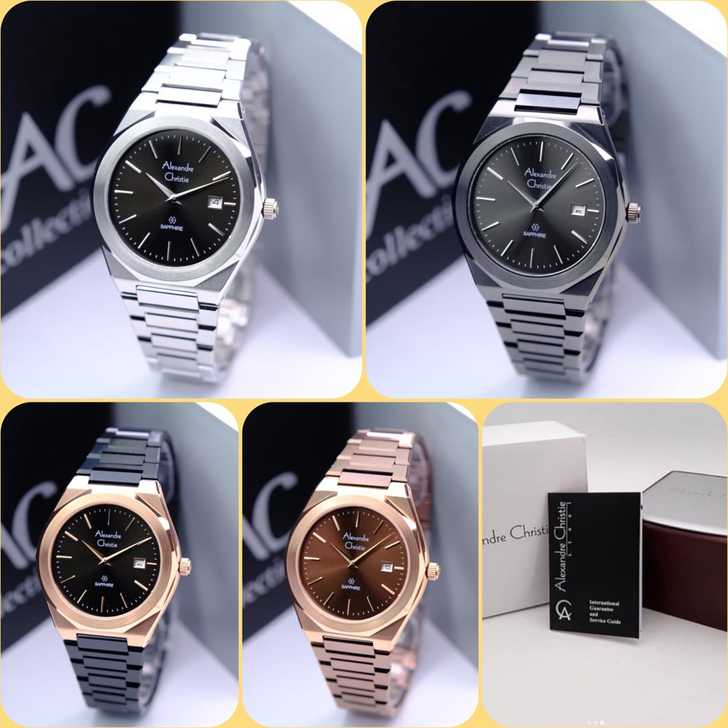 JAM TANGAN PRIA ALEXANDRE CHRISTIE AC 8710 MD / AC 8710 / 8710 ORIGINAL ANALOG SAPPHIRE GLASS STAINL