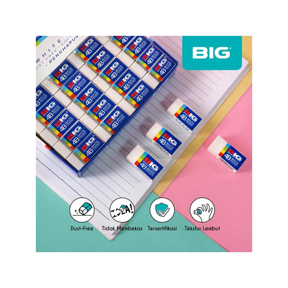 

[40 pcs] 1 pack penghapus eraser pensil big putih viral kecil grosir atk alat tulis sekolah kantor termurah terjangkau terlaris
