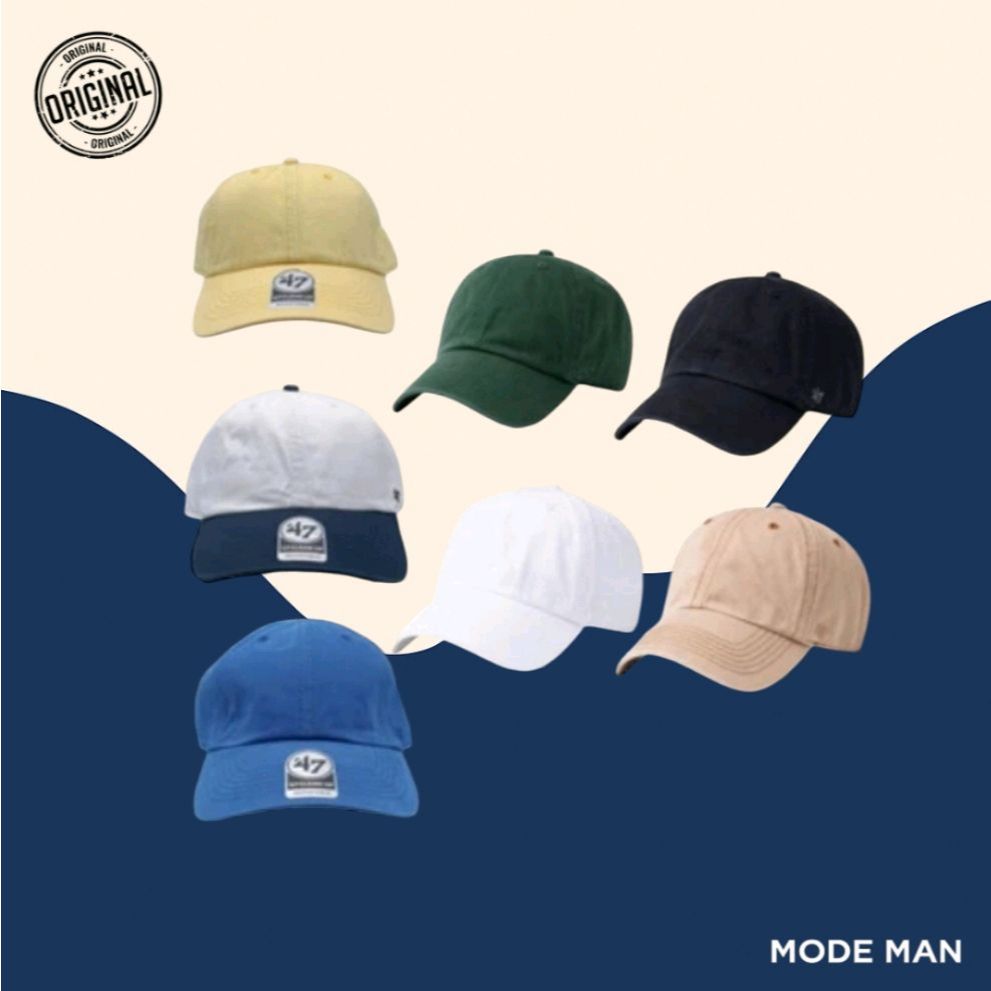 47 Brand / 47Brand Classic Men's Hats Clean Up – Topi Pria Santai, Snapback Adjustable, Aksesori Kas