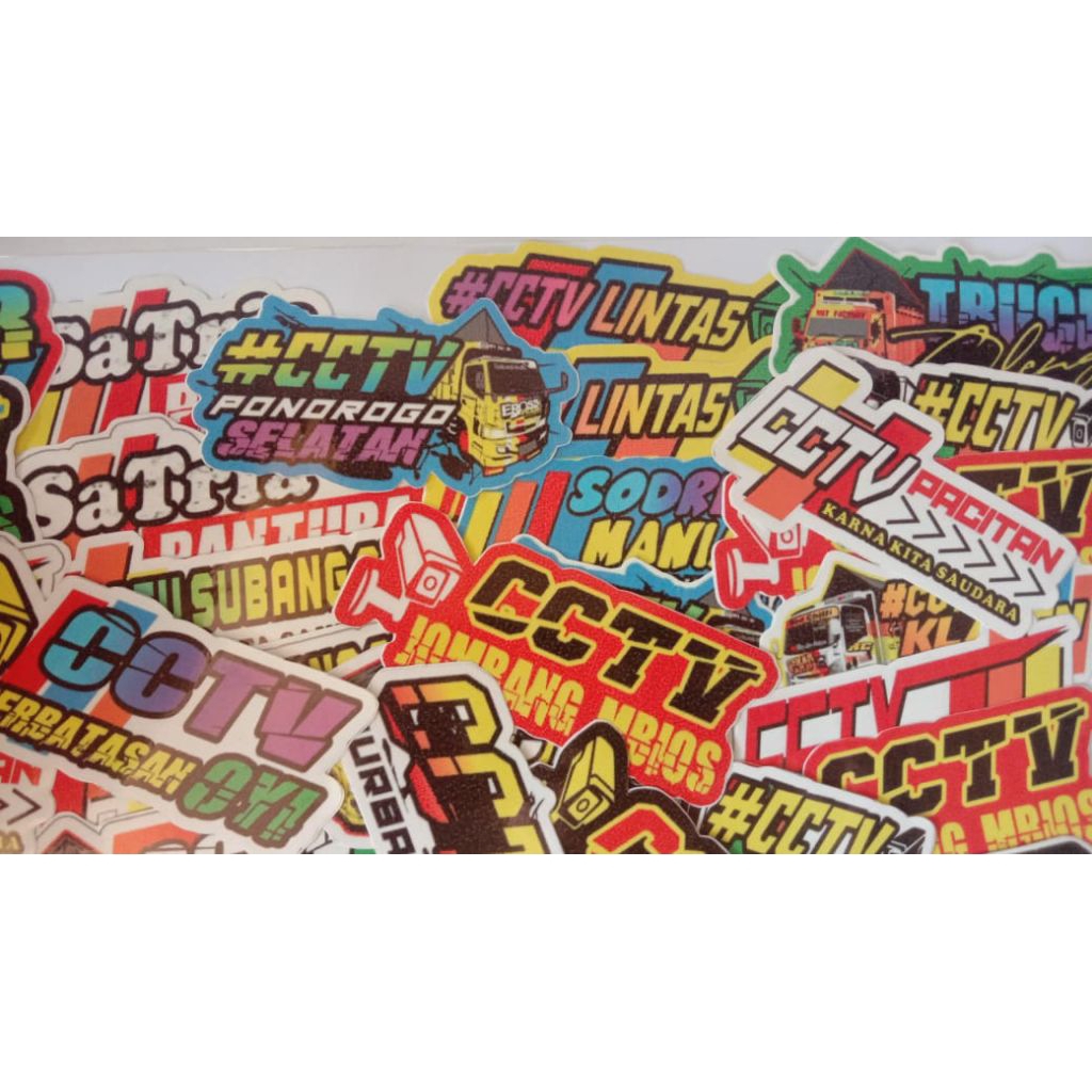 stiker truk oleng dan cctv dapat 3 lembar