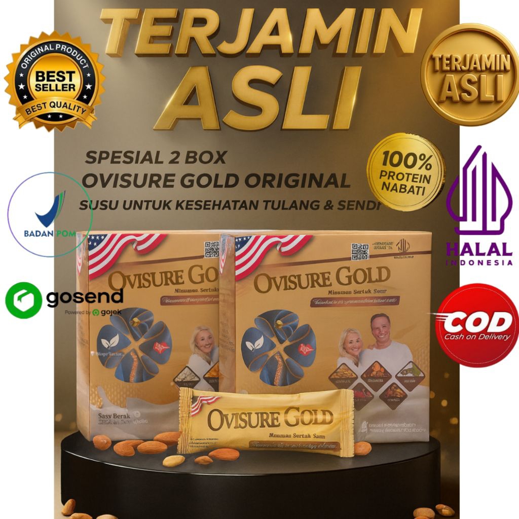 

(PAKET 2 BOX OVISURE) KEMASAN TERBARU TH 2025 - OVISURE GOLD USA SUSU UNTUK TULANG DAN SENDI