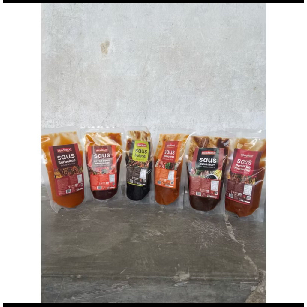 

abadifood saus blackpepper/ bolognese/ bulgogi/ hot spicy wing/ barbeque spicy 250gr pouch