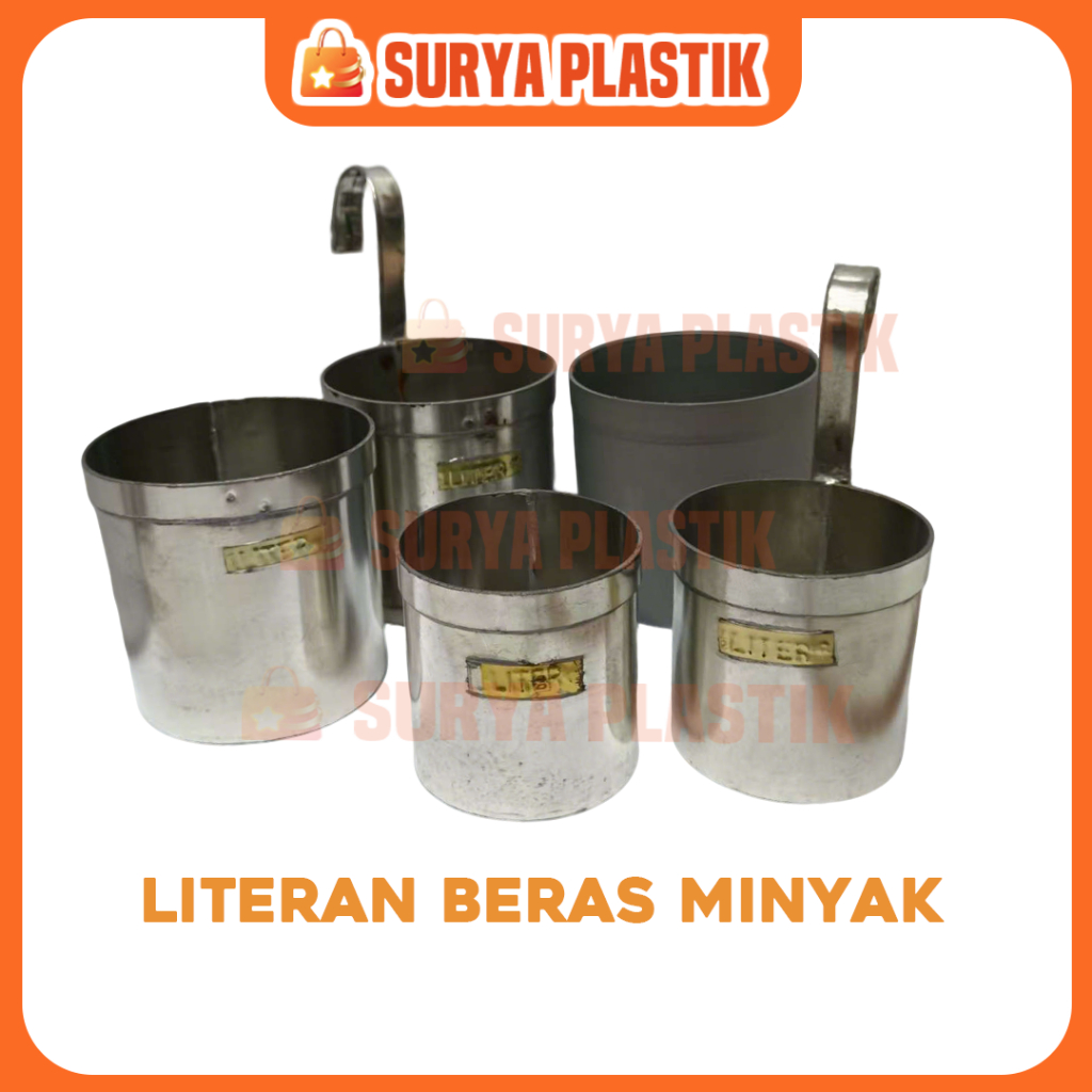 Literan Takar Minyak Beras Aluminium Plastik Kuat Tahan Lama Murah 1 Liter dan 0.5 Liter