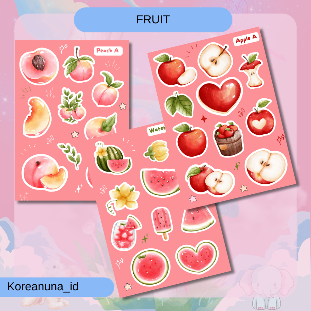 

Sticker Buah Semangka Peach Apple Aesthetic Stiker Fruit Watermelon Deco Aesthetic Jurnal Tumbler