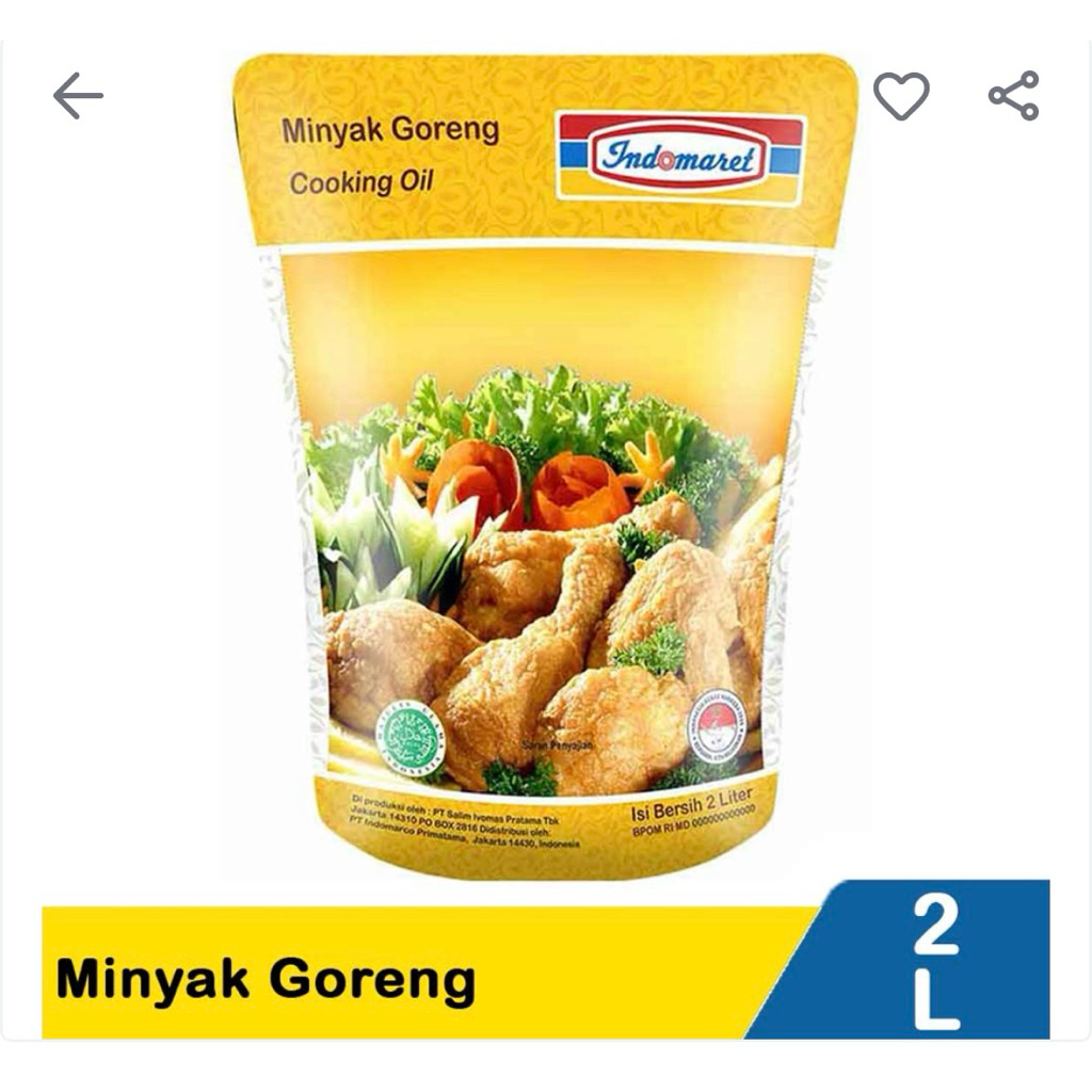 

MINYAK GORENG INDOMARET 2 LITER