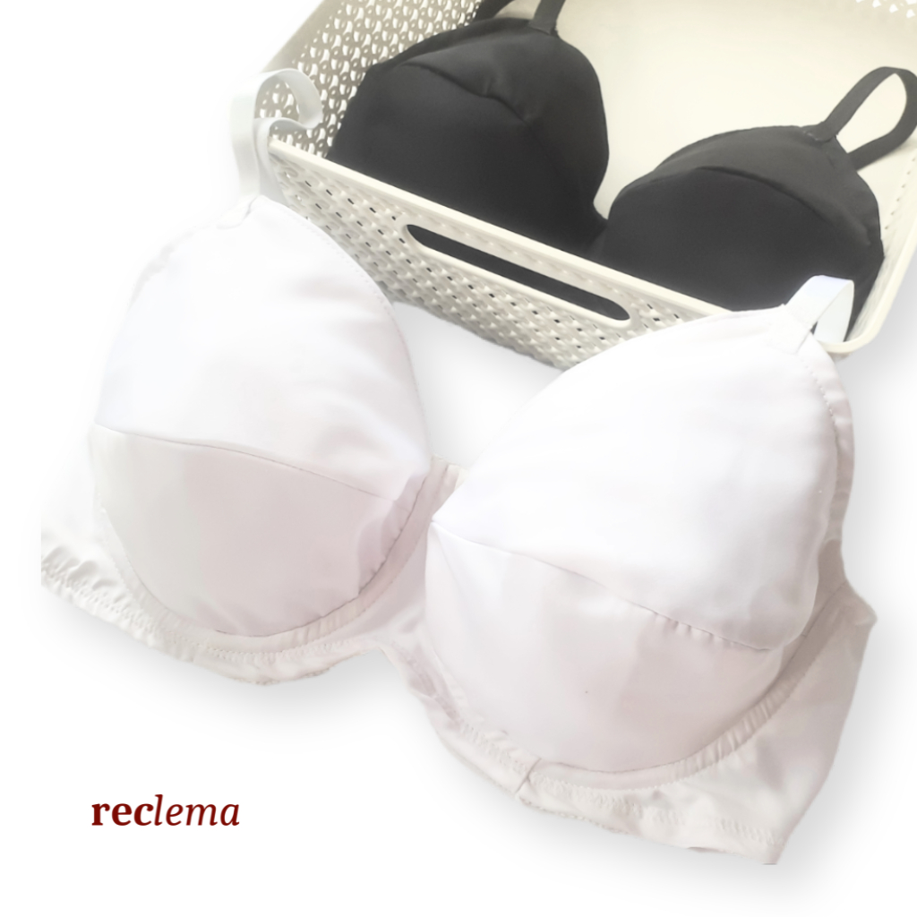 Bra Satin Silk Kawat Tanpa Busa BH 32E-G 34D-G 36C-G 38B-F Cup Besar Pakaian Dalam Wanita