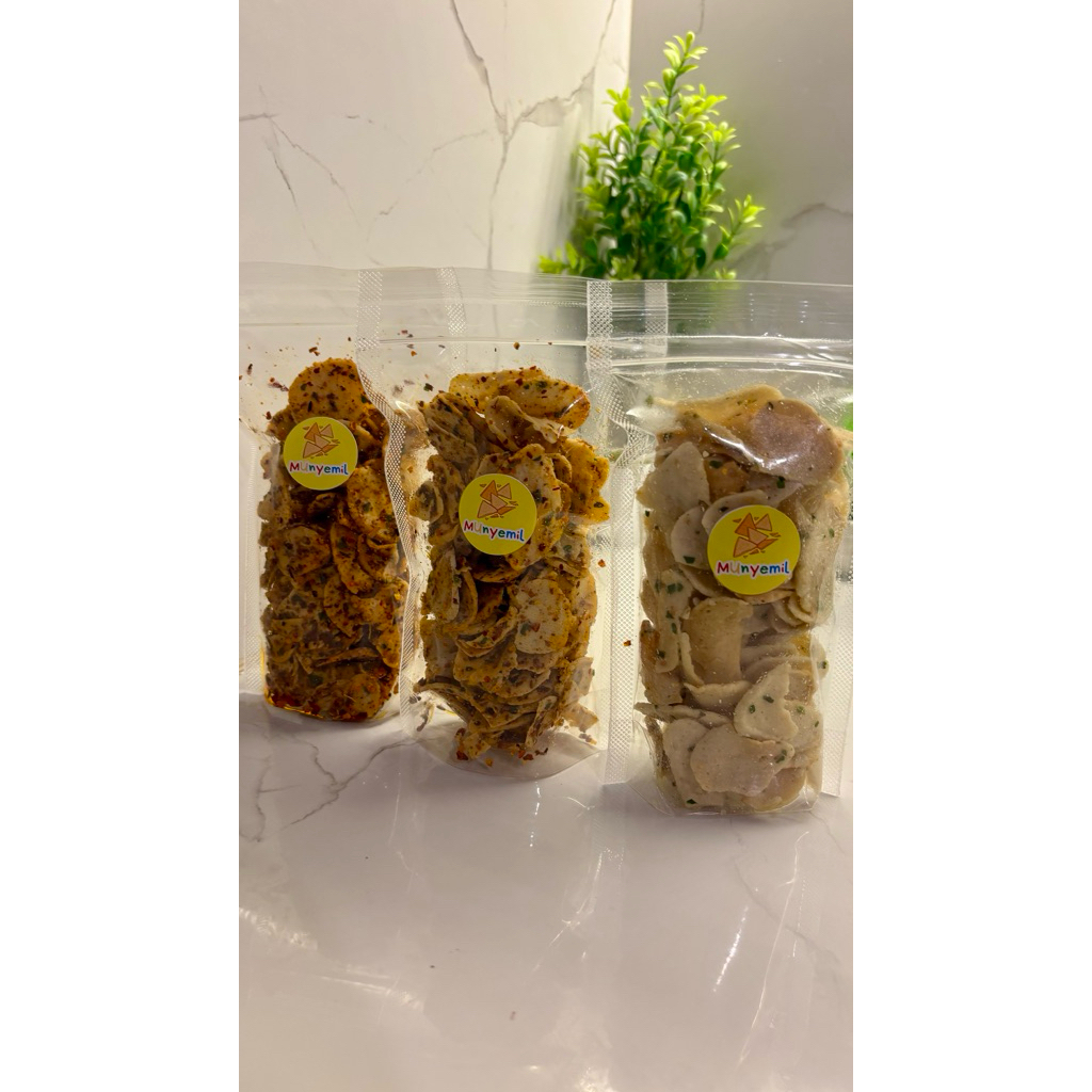 

Munyemil - Basreng Gurih Asin/Pedas Bakso Goreng ukuran sedang