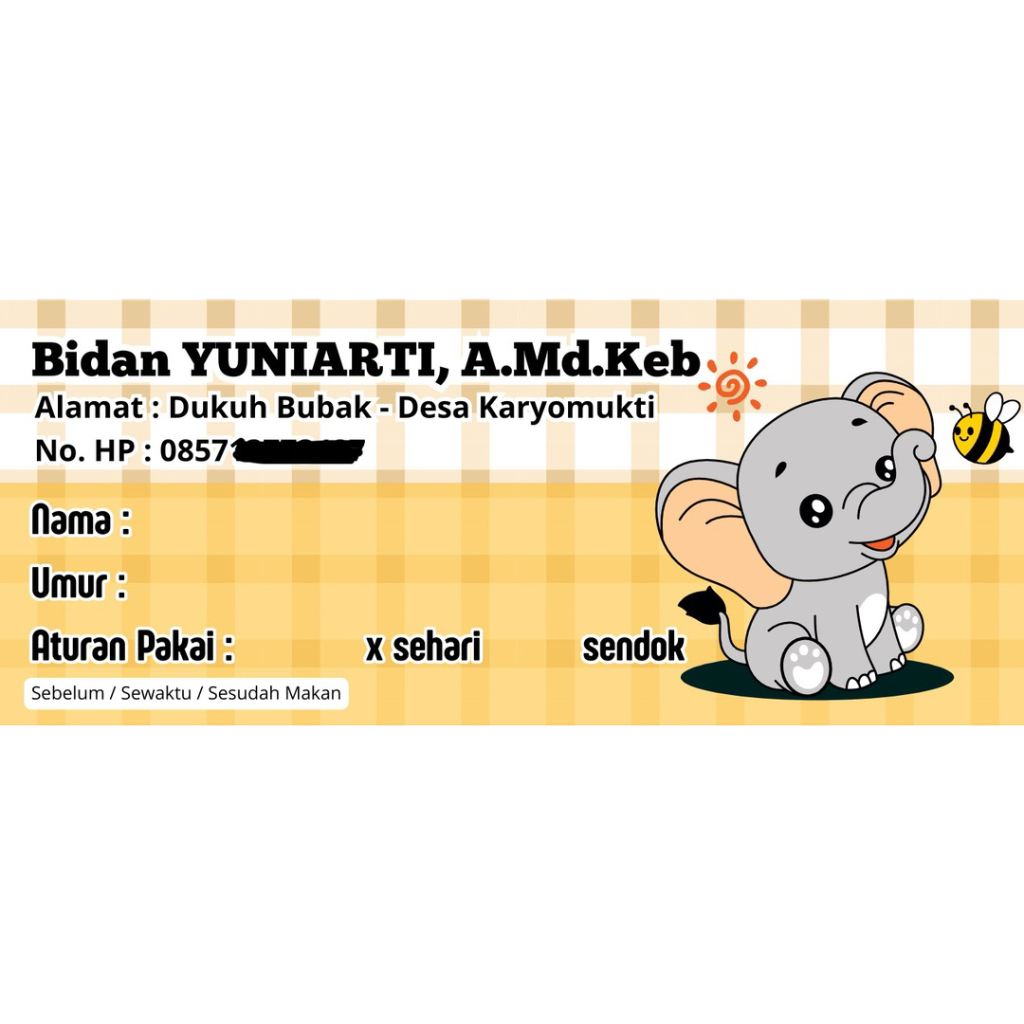 

Stiker Label Obat Sirup