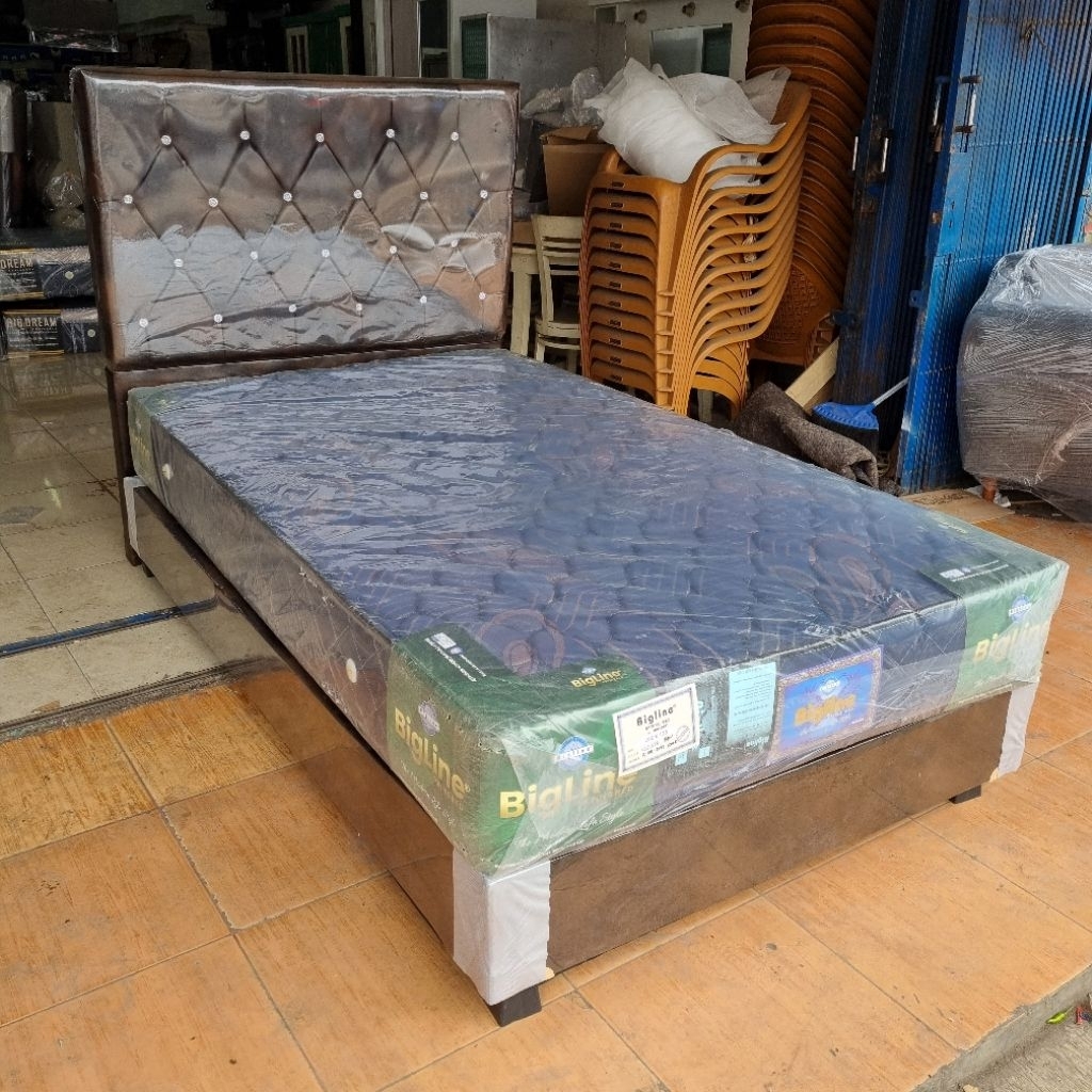 (Free Ongkir) Springbed Set Bigline Standard 120x200 cm (Sudah Dengan Divan)