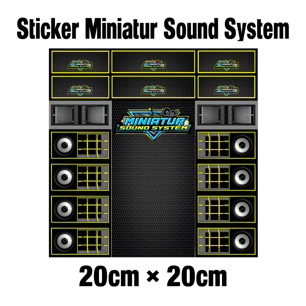 

stiker untuk miniatur sound system ukuran 20cm x 20cm