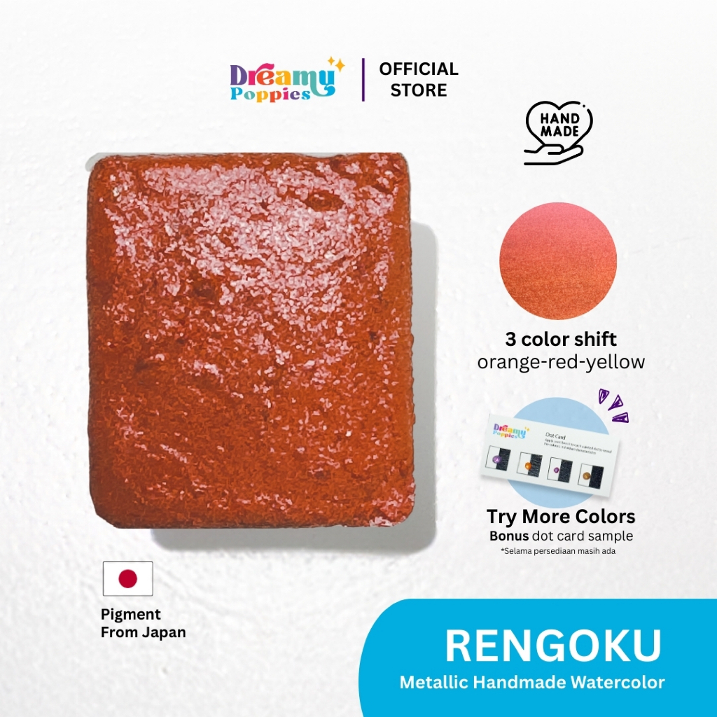 

Dreamy Poppies Rengoku Demon Slayer Inspired Handmade Mettalic Watercolor