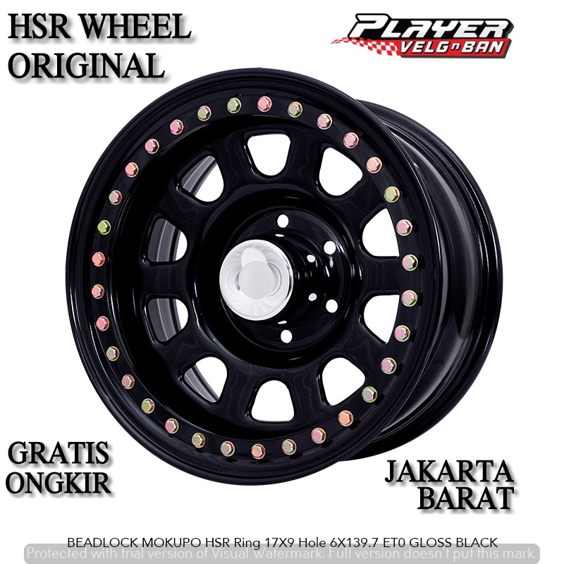 VELG MOBIL OFFROAD RING17 LEBAR9 LUBANG 6X139,7 UNTUK HILUX TERRANO TRITON FELK HSR BEADLOCK HSR R17