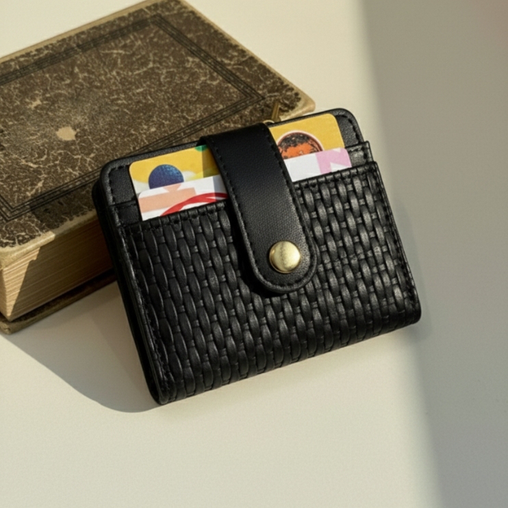 Dompet Mini Lipat Wanita Motif Anyam Kekinian / Dompet Fashion Simple Elegan Premium