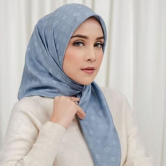 Monogram Square Blue Jasper Buttonscarves