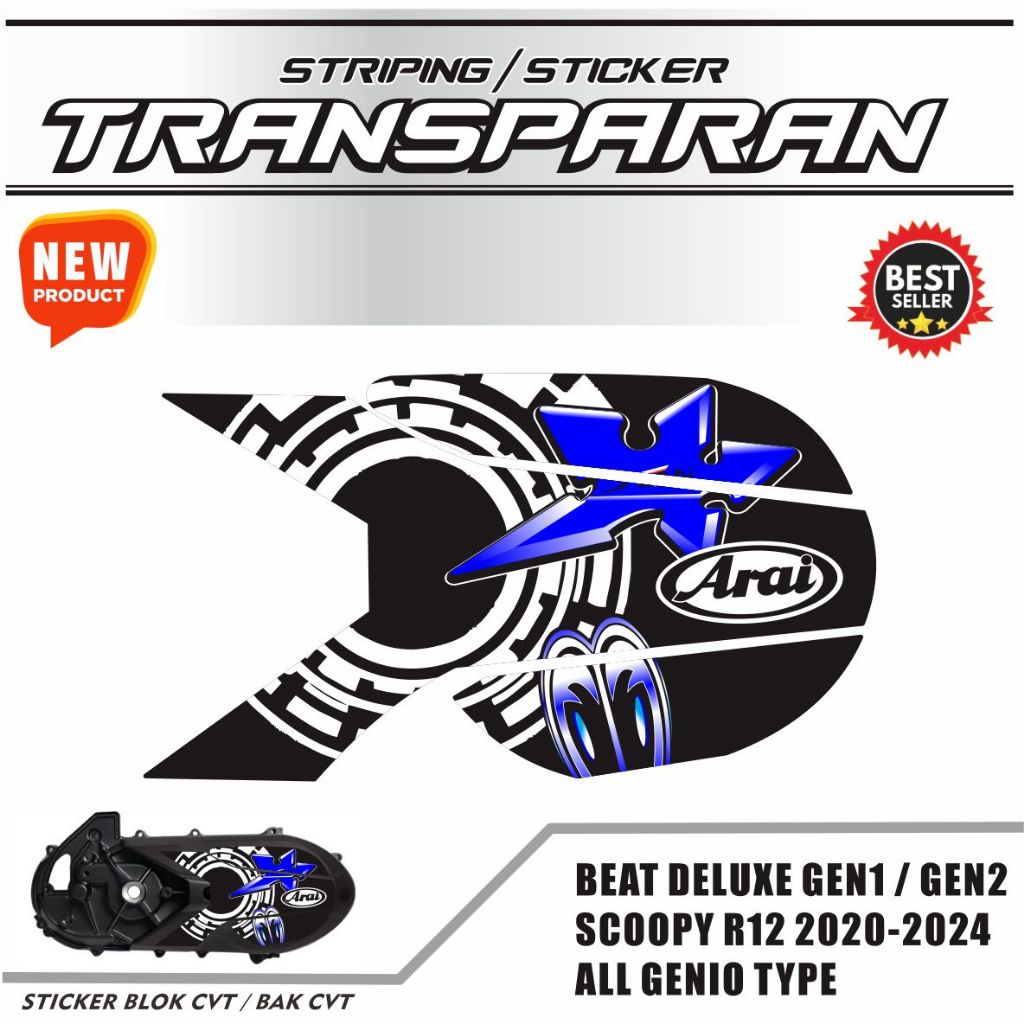 STIKER TRANSPARAN ALL NEW SCOOPY BARU / CVT BEAT DELUXE / STIKER BENIO CVT TRANSPARAN