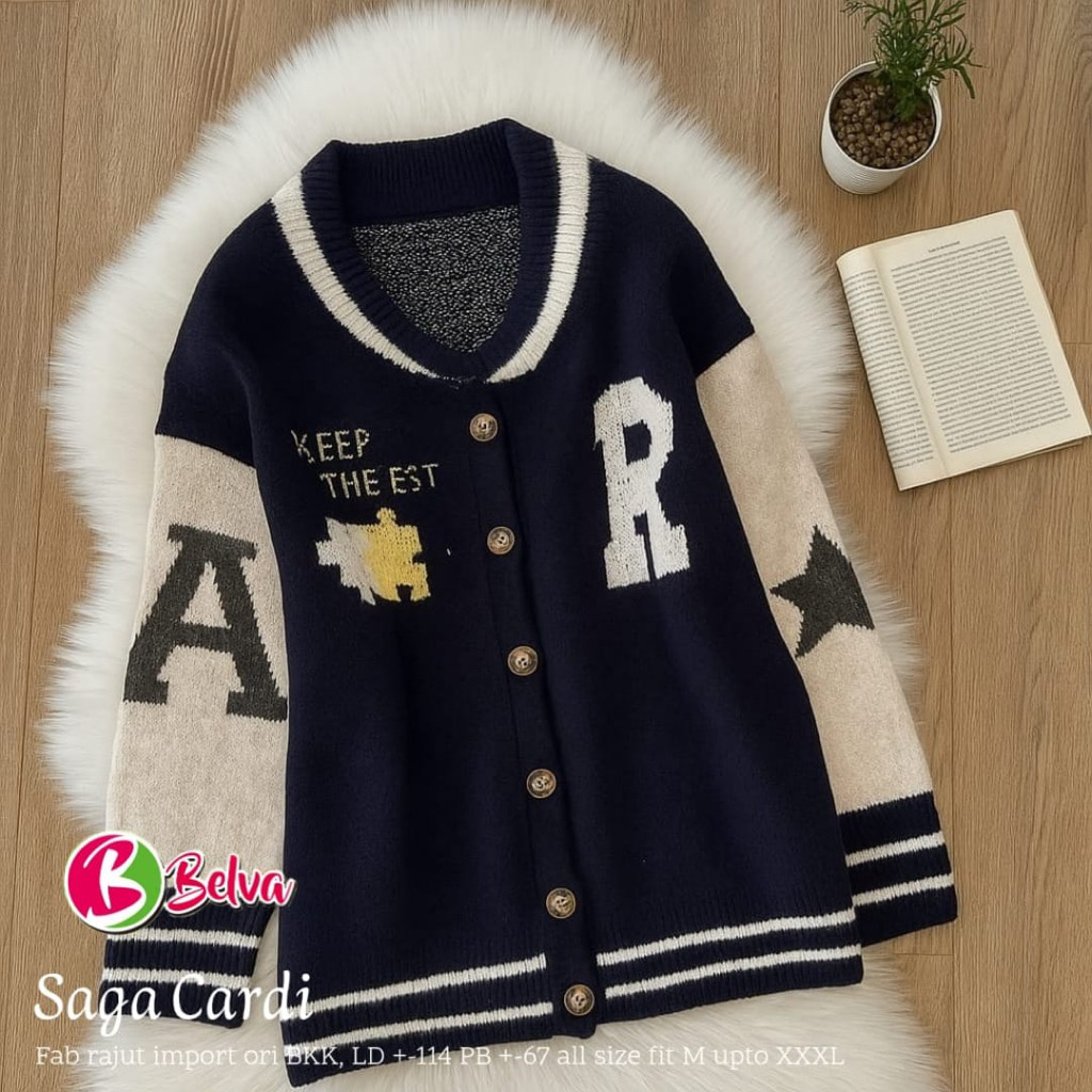 SAGA SHOYU • YORU • MASAO YOKATTA  CARDY BY BELVA CARDIGAN RAJUT IMPORT TEBAL KOREAN STYLE