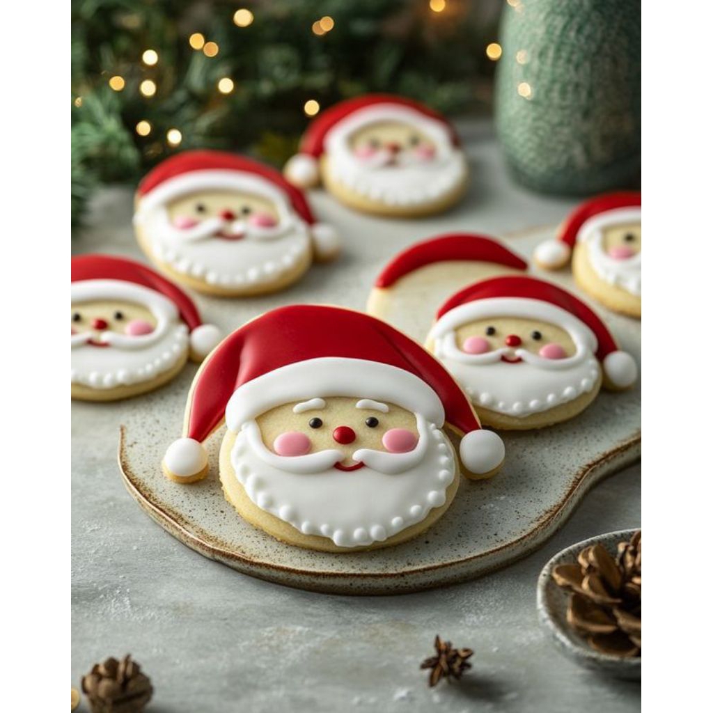 

KUKIS HIAS KEPALA SANTACLAUSE - kukis Hias Natal - kukis Hias Spesial Natal - Hampers Natal - Kado Natal - Kukis Hias Karakter