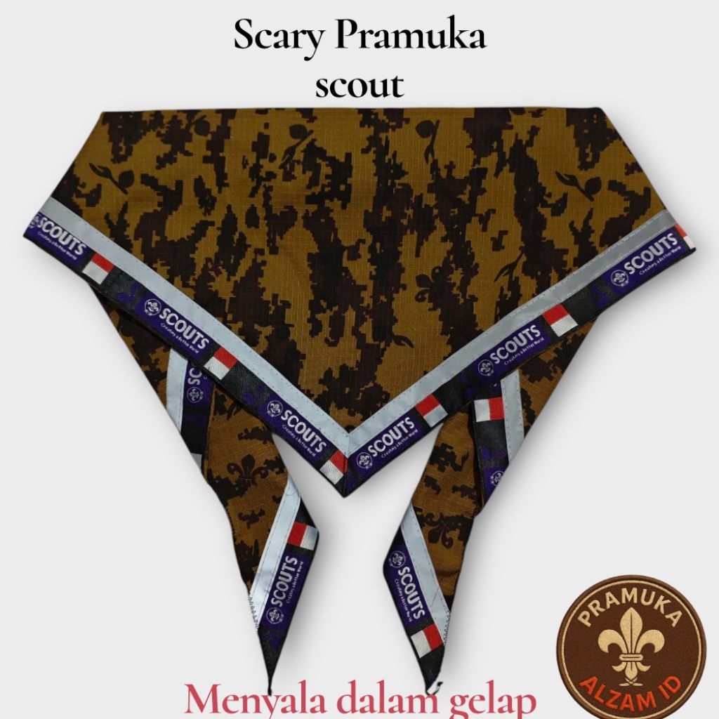 scarf Pramuka list scout menyala / scraft Pramuka scout / hasduk Pramuka / syal pramuka