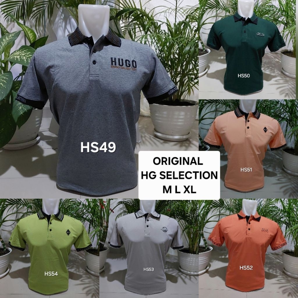 HUGO SELECTION ORIGINAL - Kaos HG Selection berkerah size M L XL - HUGO SPANDEX FIT ORIGINAL T-SHIRT