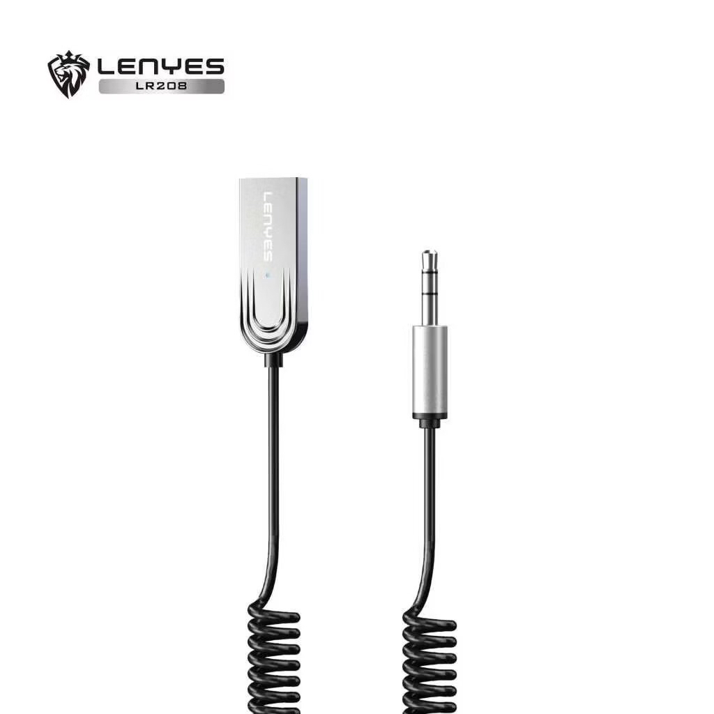 LENYES Bluetooth Receiver Colokan Aux 3.5mm dan Usb Untuk Speaker Mobil PC / Laptop LR208