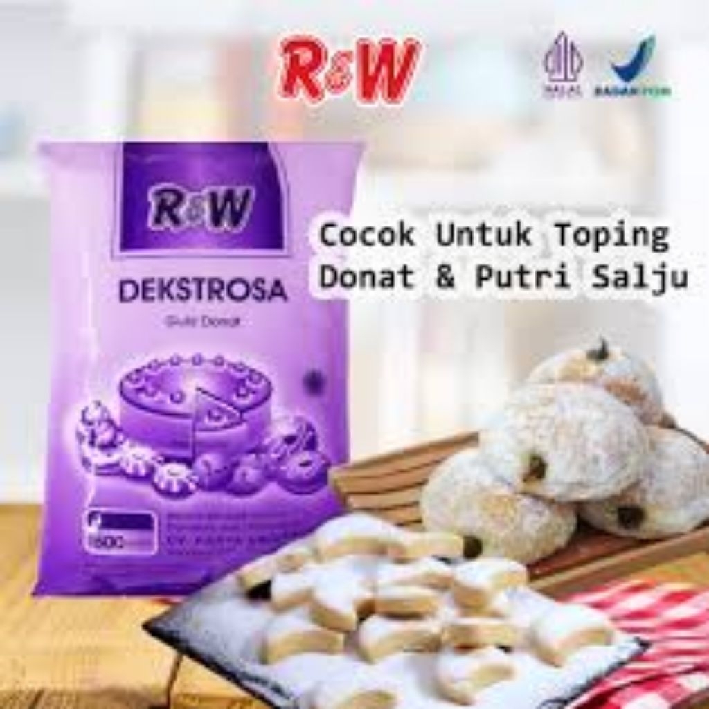 

R&W dekstrosa gula halus gula bubuk 500gr gula kue gula donat