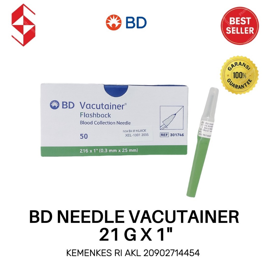 BD VACUTAINER flashback NEEDLE 21Gx1"/PCS