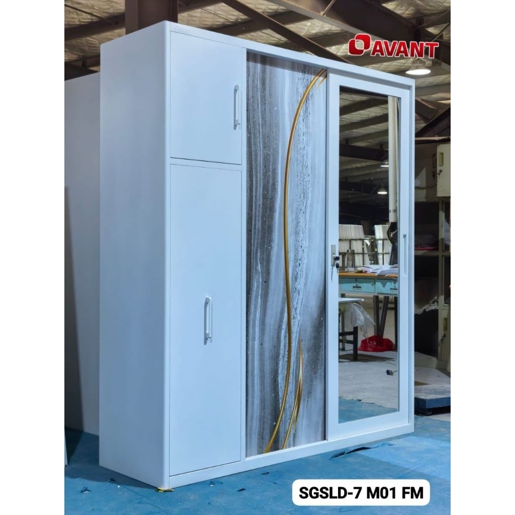 Lemari besi 3 pintu jumbo full sleding