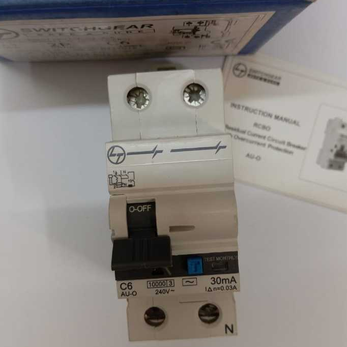 SWITCHGEAR ELCB/RCCB LT 2P 6A 30MA