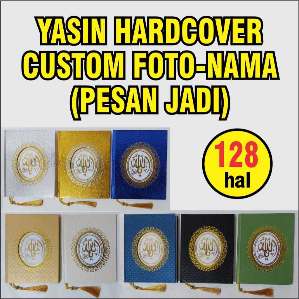 YASIN 128 hal CUSTOM HARD COVER MQ GOLD SILVER BIRU & RCP