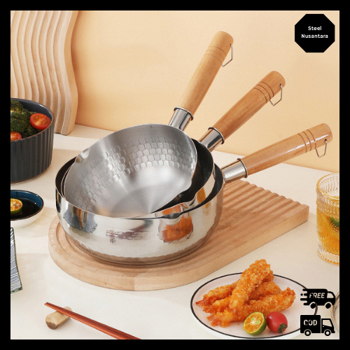 Steel Nusantara - Panci Yukihira Stainless Steel Gaya Jepang Anti-Lengket Panci Sup Susu Mie Instan