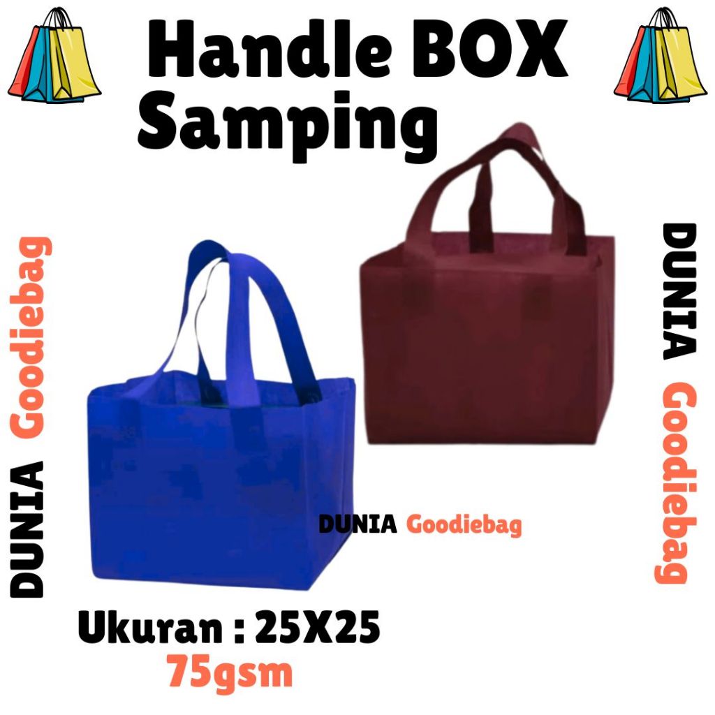 

Hls Box 25x25 Isi 12pcs , Box Kotak Nasi, Box Besek, Box Sovenir, Goodiebag, Spundbond,