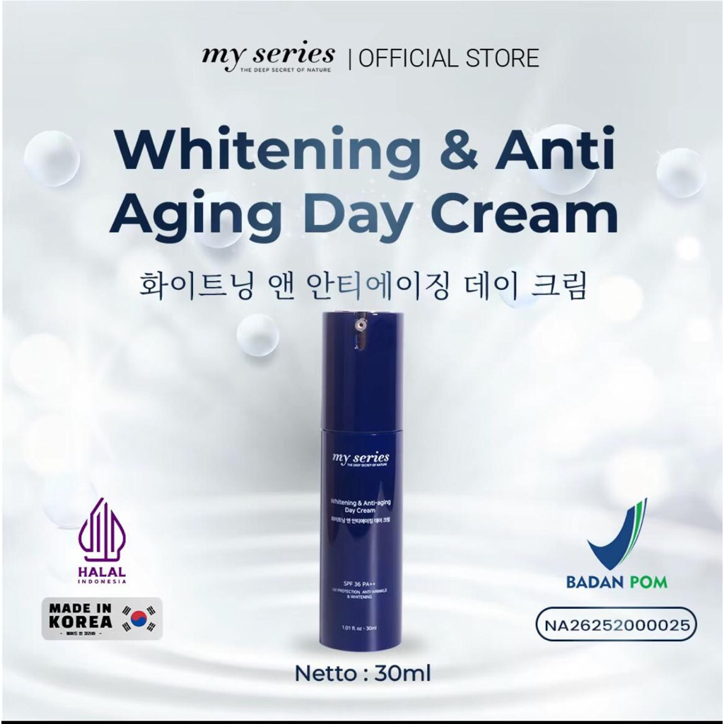 (READY | BISA INSTANT) MY SERIES TINTED SUNSCREEN DAY CREAM WHITENING AND ANTI AGING SPF 36 PA++